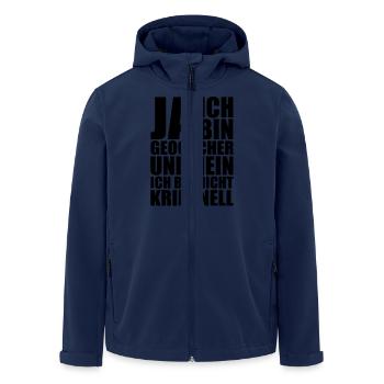 Ja-ich-bin-Geocacher - Recycelte Männer Softshell-Jacke von Stanley/Stella - Navy - Vorne - AI Model Male 185 light (185cm)