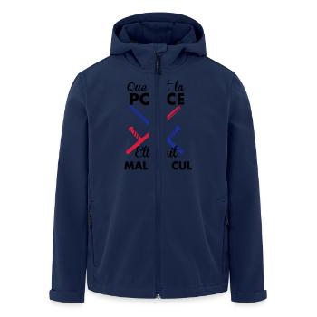 Elle fait quoi la Police... - Veste softshell homme en polyester recyclé Stanley/Stella - marine - Devant - AI Model Male 185 light (185cm)