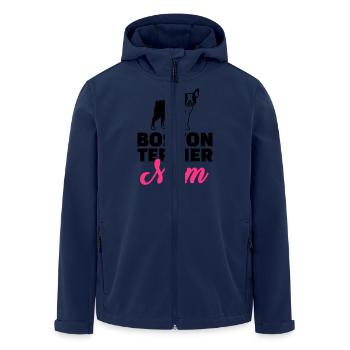 Boston Terrier - Recycelte Männer Softshell-Jacke von Stanley/Stella - Navy - Vorne - AI Model Male 185 light (185cm)