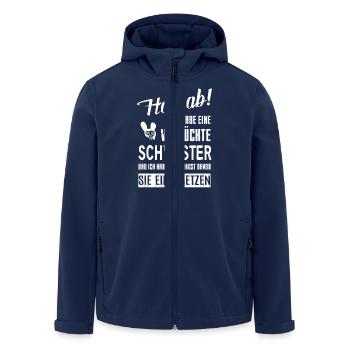 Verrückte Schwester - Recycelte Männer Softshell-Jacke von Stanley/Stella - Navy - Vorne - AI Model Male 185 light (185cm)