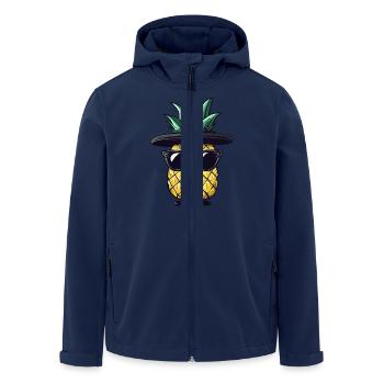 Coole Gangster-Ananas mit Sonnenbrille - Recycelte Männer Softshell-Jacke von Stanley/Stella - Navy - Vorne - AI Model Male 185 light (185cm)