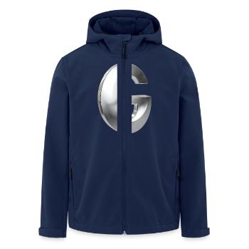 Chrome ,, G " Metallic - Men’s Recycled Softshell Jacket by Stanley/Stella - navy - Front - AI Model Male 185 light (185cm)