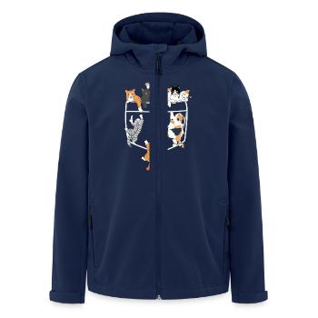 Süße Katzen klettern - originelle Geschenkidee - Recycelte Männer Softshell-Jacke von Stanley/Stella - Navy - Vorne - AI Model Male 185 light (185cm)