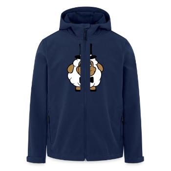 mouton M. Gentleman chapeau haut de forme Monocle lunettes - Veste softshell homme en polyester recyclé Stanley/Stella - marine - Devant - AI Model Male 185 light (185cm)