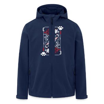 Cats Card Backs - Men’s Recycled Softshell Jacket by Stanley/Stella - navy - Front - AI Model Male 185 light (185cm)
