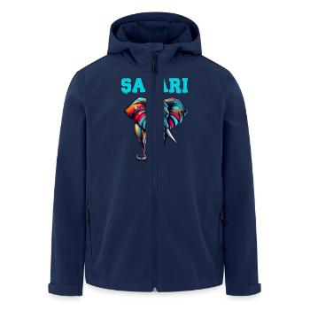 Safari à dos d’éléphant - Veste softshell homme en polyester recyclé Stanley/Stella - marine - Devant - AI Model Male 185 light (185cm)