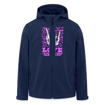 xoxo love you amore Flowers Women Valentine day 14 - Men’s Recycled Softshell Jacket by Stanley/Stella - navy - Front - AI Model Male 185 light (185cm)