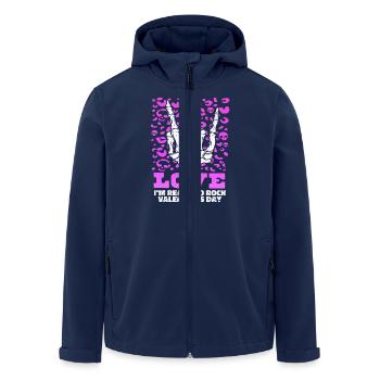 xoxo love you amore Flowers Women Valentine day 14 - Men’s Recycled Softshell Jacket by Stanley/Stella - navy - Front - AI Model Male 185 light (185cm)