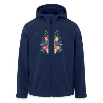 Floral Guitar Harmony - Men’s Recycled Softshell Jacket by Stanley/Stella - navy - Front - AI Model Male 185 light (185cm)