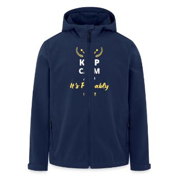 "Keep Calm and It's Probably Fine" - Relaxed - Men’s Recycled Softshell Jacket by Stanley/Stella - navy - Front - AI Model Male 185 light (185cm)