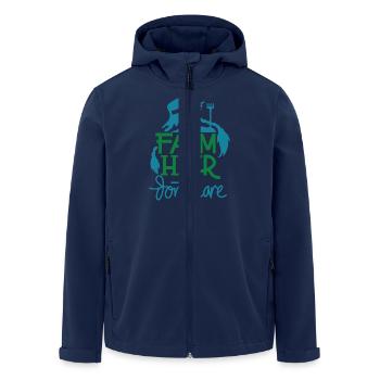 Farmer Farmer Country Life Farmer Gift Saying - Men’s Recycled Softshell Jacket by Stanley/Stella - navy - Front - AI Model Male 185 light (185cm)