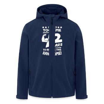 Happy 42 Years Old - Men’s Recycled Softshell Jacket by Stanley/Stella - navy - Front - AI Model Male 185 light (185cm)