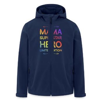 Beste Mama Held Spruch - Recycelte Männer Softshell-Jacke von Stanley/Stella - Navy - Vorne - AI Model Male 185 light (185cm)