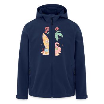 Été Ambiance Lac Nature Flore Art Fleurs Mer - Veste softshell homme en polyester recyclé Stanley/Stella - marine - Devant - AI Model Male 185 light (185cm)