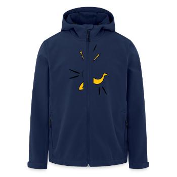 Yellow joy O - Men’s Recycled Softshell Jacket by Stanley/Stella - navy - Front - AI Model Male 185 light (185cm)