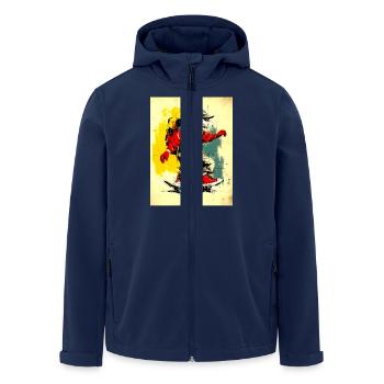 Cool mouse on skateboard - modern, stylish - Men’s Recycled Softshell Jacket by Stanley/Stella - navy - Front - AI Model Male 185 light (185cm)