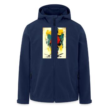 Cool cat on skateboard - modern, stylish - Men’s Recycled Softshell Jacket by Stanley/Stella - navy - Front - AI Model Male 185 light (185cm)