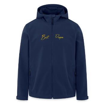 PAPOUNET. PAPA. VATERTAG. FROHER VATERTAG - Recycelte Männer Softshell-Jacke von Stanley/Stella - Navy - Vorne - AI Model Male 185 light (185cm)