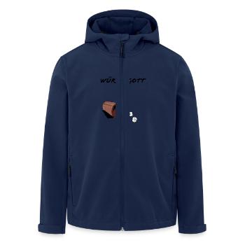 Würfelgott - Recycelte Männer Softshell-Jacke von Stanley/Stella - Navy - Vorne - AI Model Male 185 light (185cm)