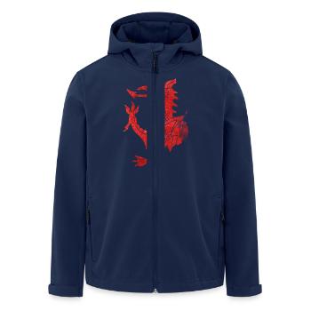 Welsh Dragon Rampant - Men’s Recycled Softshell Jacket by Stanley/Stella - navy - Front - AI Model Male 185 light (185cm)