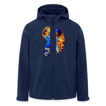 trance mission - Recycelte Männer Softshell-Jacke von Stanley/Stella - Navy - Vorne - AI Model Male 185 light (185cm)