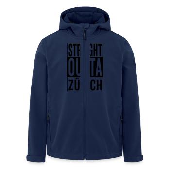 straight outta Zürich - Men’s Recycled Softshell Jacket by Stanley/Stella - navy - Front - AI Model Male 185 light (185cm)