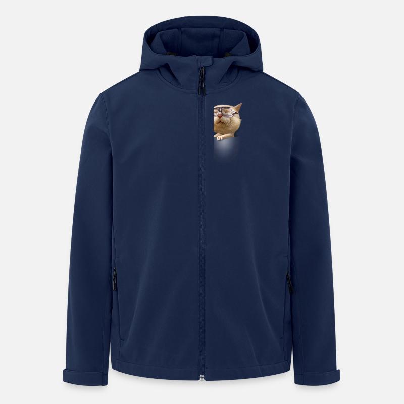 POCKET GOGGLE CAT - Men’s Recycled Softshell Jacket by Stanley/Stella - navy