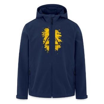 Biohazard – bleached grungy look - Recycelte Männer Softshell-Jacke von Stanley/Stella - Navy - Vorne - AI Model Male 185 light (185cm)