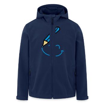 doodle_smiley_3c - Recycelte Männer Softshell-Jacke von Stanley/Stella - Navy - Vorne - AI Model Male 185 light (185cm)