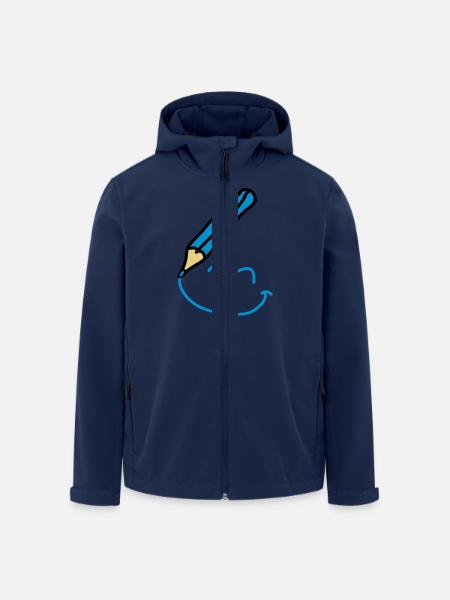 doodle_smiley_3c - Men’s Recycled Softshell Jacket by Stanley/Stella - navy