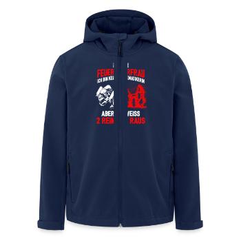 Feuerwehrfrau 2rein=2raus - Recycelte Männer Softshell-Jacke von Stanley/Stella - Navy - Vorne - AI Model Male 185 light (185cm)
