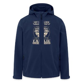 Meine Familie - Recycelte Männer Softshell-Jacke von Stanley/Stella - Navy - Vorne - AI Model Male 185 light (185cm)