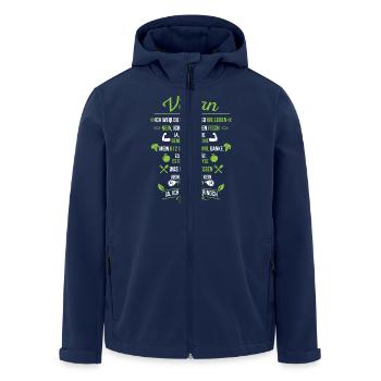 Veganer Veganes Leben - Recycelte Männer Softshell-Jacke von Stanley/Stella - Navy - Vorne - AI Model Male 185 light (185cm)