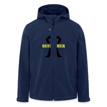 Bestimmer_2C - Recycelte Männer Softshell-Jacke von Stanley/Stella - Navy - Vorne - AI Model Male 185 light (185cm)