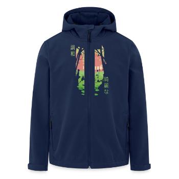 "Wasura" Temple // Tshirt Femme - Veste softshell homme en polyester recyclé Stanley/Stella - marine - Devant - AI Model Male 185 light (185cm)