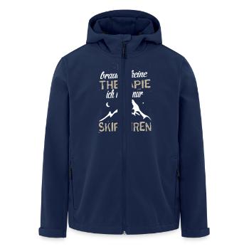 Skifahren - Recycelte Männer Softshell-Jacke von Stanley/Stella - Navy - Vorne - AI Model Male 185 light (185cm)