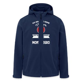 Keine Therapie Montenegro - Recycelte Männer Softshell-Jacke von Stanley/Stella - Navy - Vorne - AI Model Male 185 light (185cm)