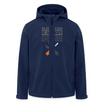 Elektriker: Electrician. Caution! Flying Tools & - Recycelte Männer Softshell-Jacke von Stanley/Stella - Navy - Vorne - AI Model Male 185 light (185cm)