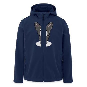French Bulldog - Men’s Recycled Softshell Jacket by Stanley/Stella - navy - Front - AI Model Male 185 light (185cm)