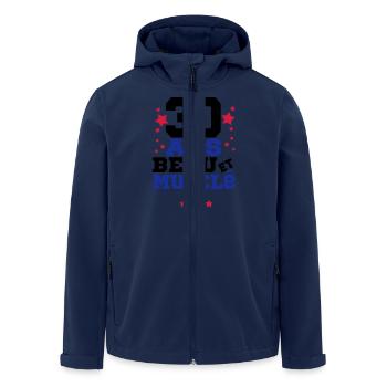 30 ANS BEAU ET MUSCLé,citations,message - Veste softshell homme en polyester recyclé Stanley/Stella - marine - Devant - AI Model Male 185 light (185cm)