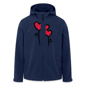 HEART flowers - Men’s Recycled Softshell Jacket by Stanley/Stella - navy - Front - AI Model Male 185 light (185cm)