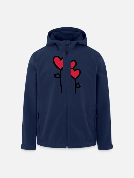 HERZ Blumen - Recycelte Männer Softshell-Jacke von Stanley/Stella - Navy
