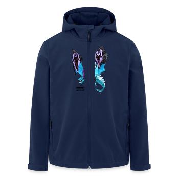 Drachen-Shirt, Dragon, handgezeichnet, ROUGHDESIGN - Recycelte Männer Softshell-Jacke von Stanley/Stella - Navy - Vorne - AI Model Male 185 light (185cm)