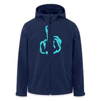 Finger lover middle finger fuck you fuck off - Men’s Recycled Softshell Jacket by Stanley/Stella - navy - Front - AI Model Male 185 light (185cm)
