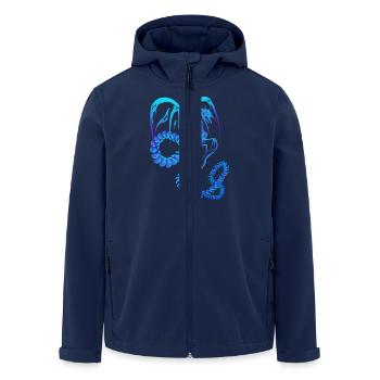 Electric Blue Dragon - Recycelte Männer Softshell-Jacke von Stanley/Stella - Navy - Vorne - AI Model Male 185 light (185cm)