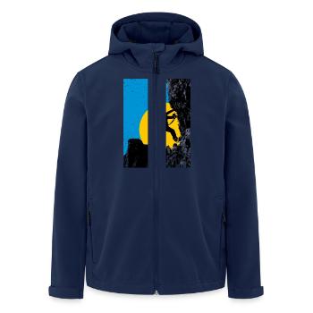 Klettersteig - Recycelte Männer Softshell-Jacke von Stanley/Stella - Navy - Vorne - AI Model Male 185 light (185cm)
