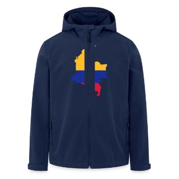 Kolumbien vollflächig - V3 - Recycelte Männer Softshell-Jacke von Stanley/Stella - Navy - Vorne - AI Model Male 185 light (185cm)