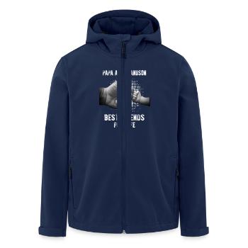 PAPA AND GRANDSON - Men’s Recycled Softshell Jacket by Stanley/Stella - navy - Front - AI Model Male 185 light (185cm)