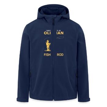 Never Underestimate An Old Man With A Fishing Rod - Men’s Recycled Softshell Jacket by Stanley/Stella - navy - Front - AI Model Male 185 light (185cm)
