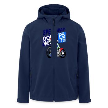 Speedway - Men’s Recycled Softshell Jacket by Stanley/Stella - navy - Front - AI Model Male 185 light (185cm)